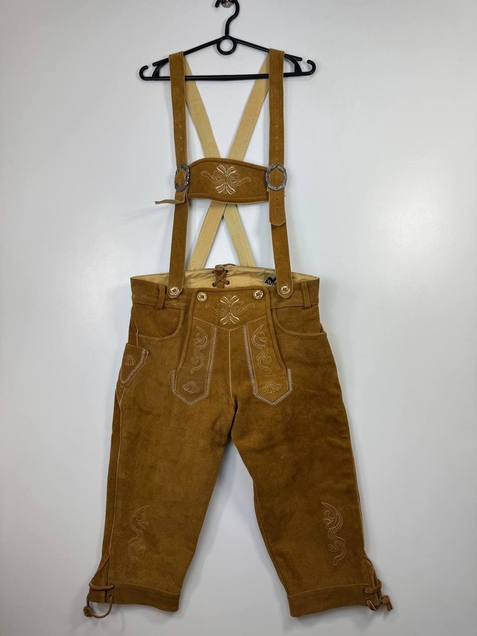 Almbock Genuine Leather Suede Lederhosen Bavarian Oktoberfest Trachten Men 48