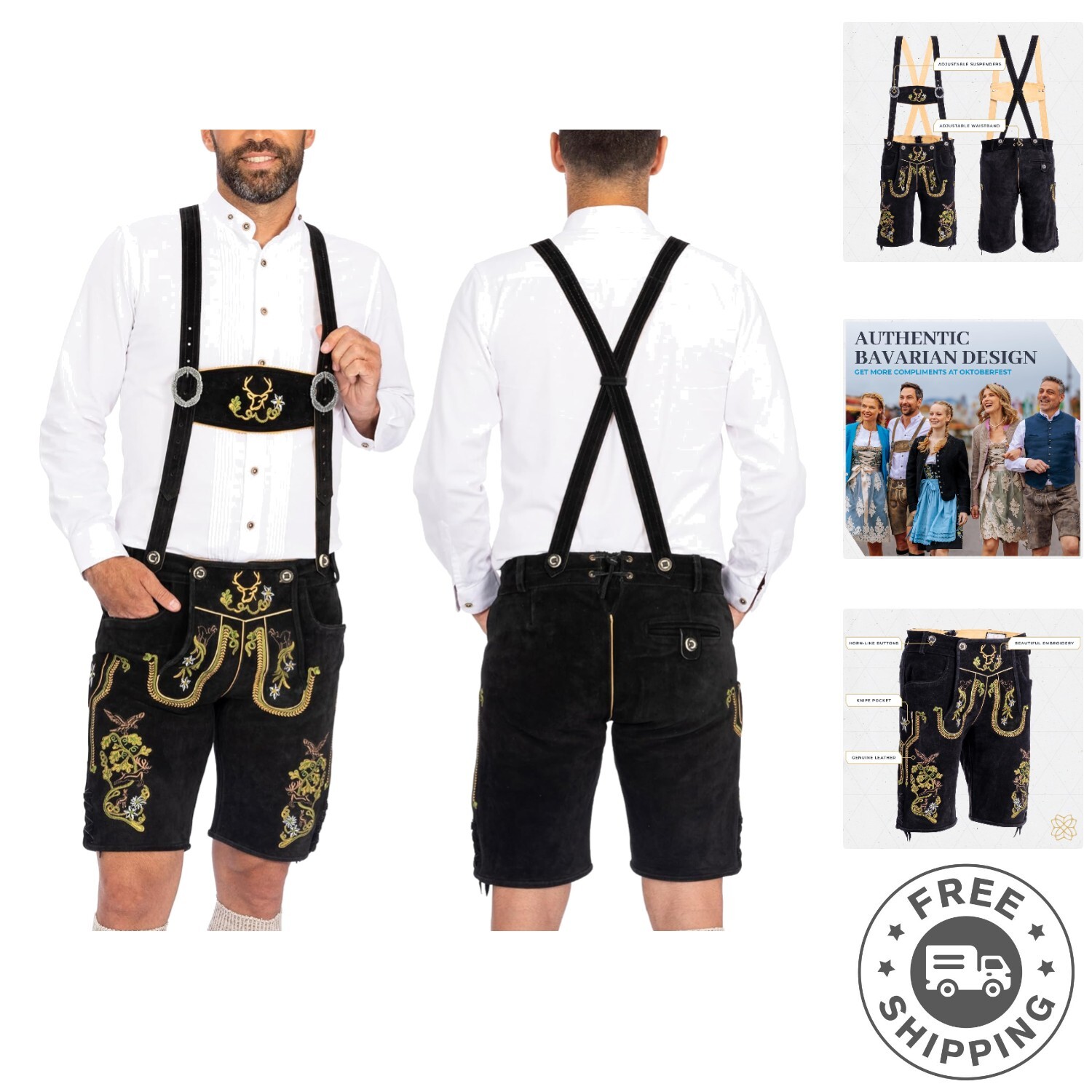 Traditional Light Brown Lederhosen – German Authenticity for Beer Festivals