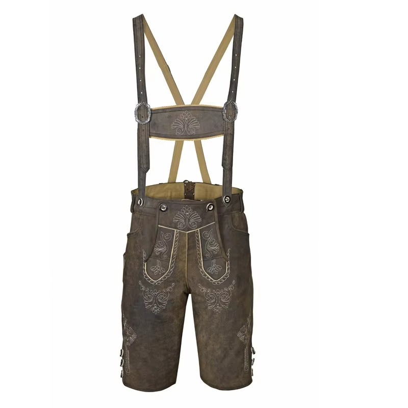 10 Pants Custom Made Mens Bavarian Leather Short Trachten Lederhosen Trousers