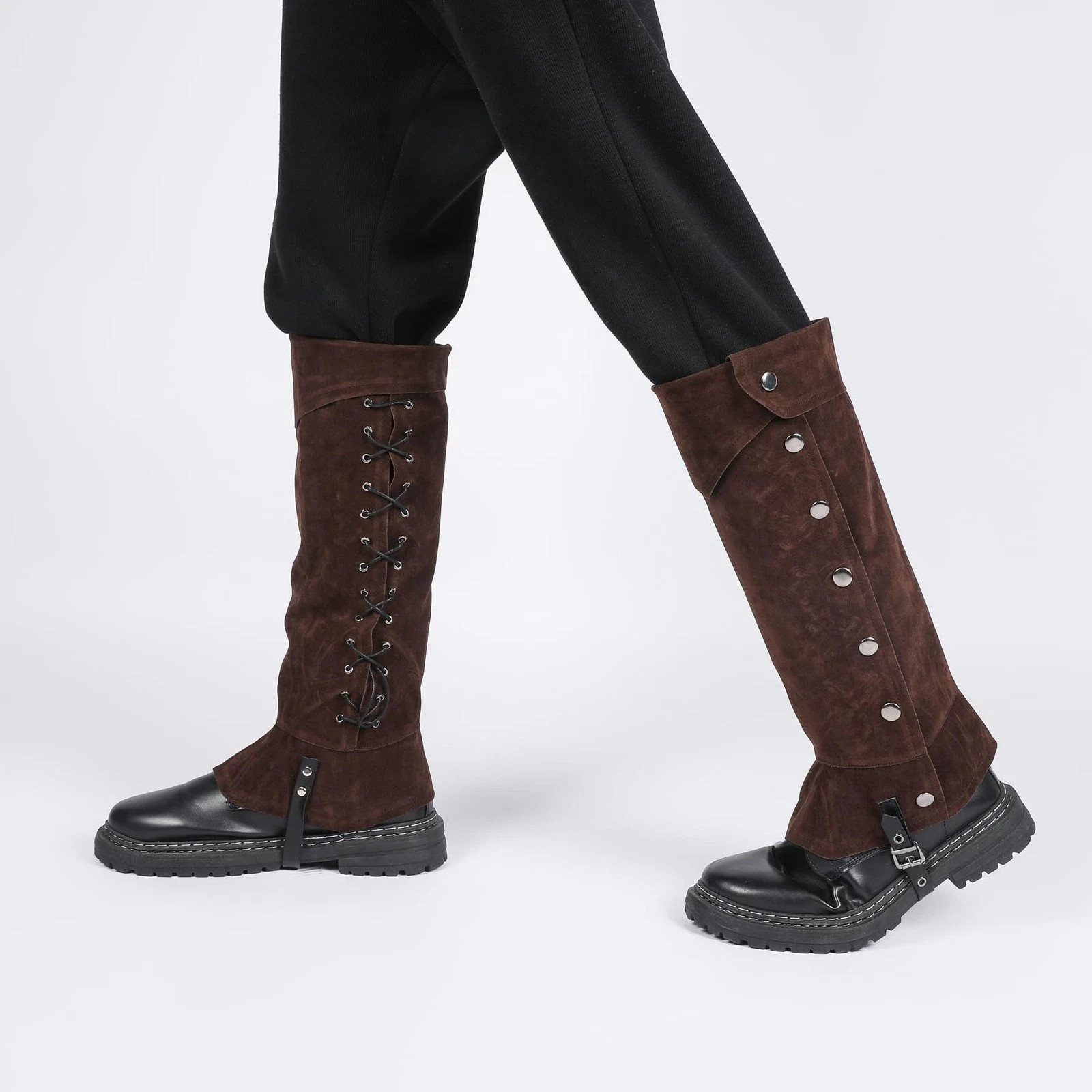 Pirate Boots Cover Knee High Steampunk Boots Faux Leather Medieval Pirate Boo…