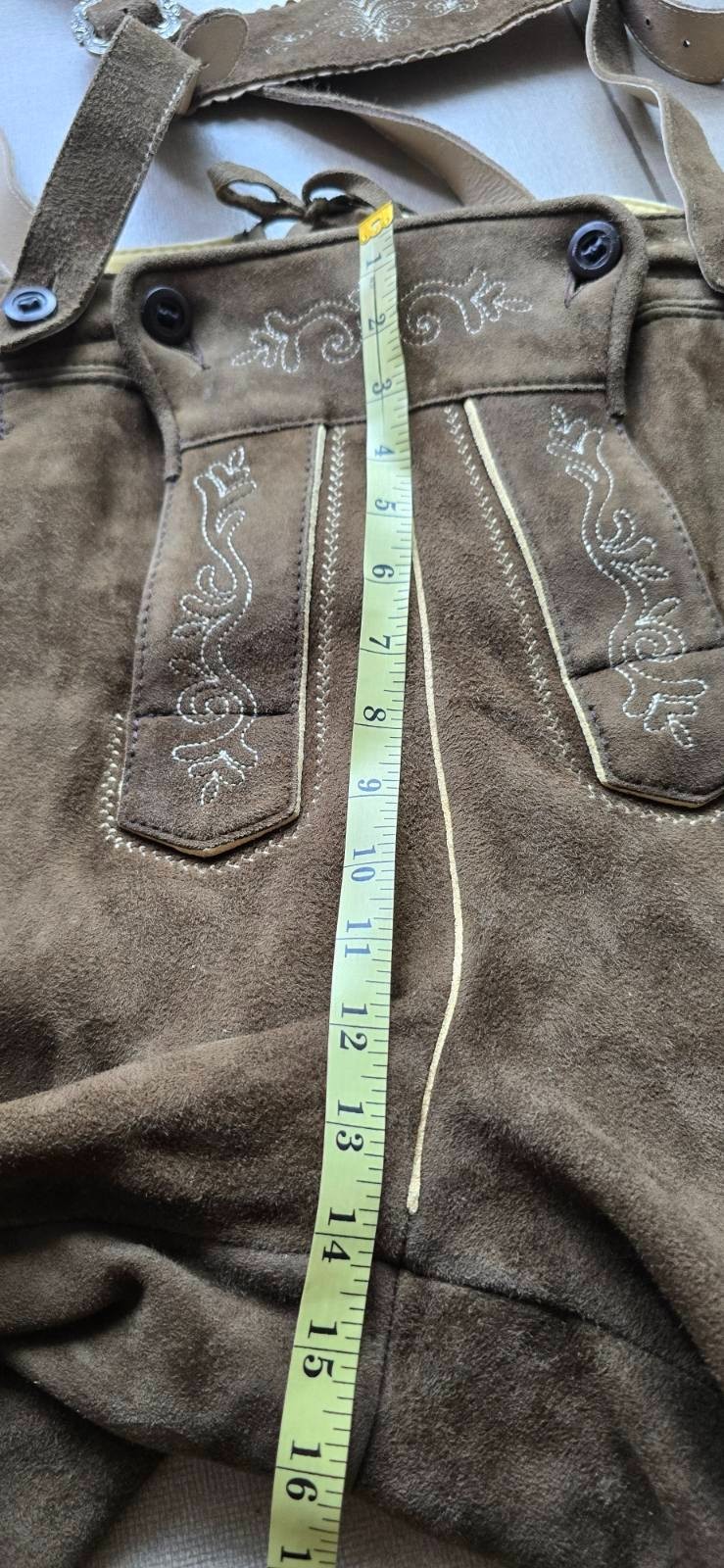 VTG Karl Klüber Trachten Lederhosen Leather Pants Men Oktoberfest Suspenders-2XL