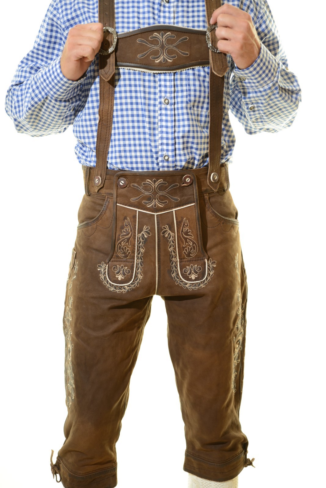 NEW Bavarian Oktoberfest Lederhosen Antique Leather Tracht Bundhosen #MAX