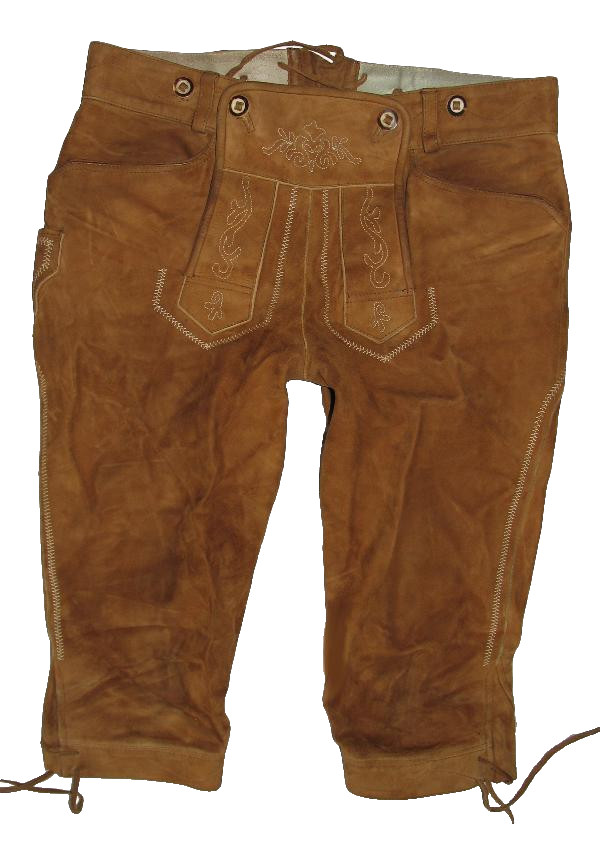 Distler men’s costume pants traditional knee band leather pants light brown in size 48