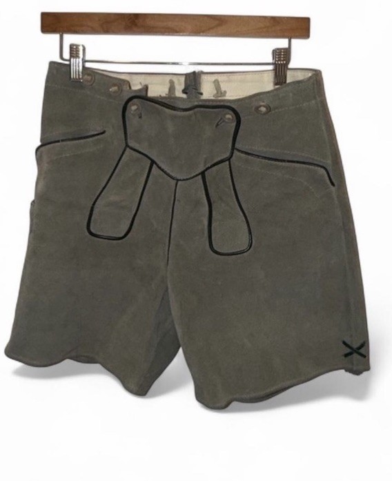 Vintage Authentic Austrian Deer Skin Lederhosen Men’s (Unisex) Shorts Size 40