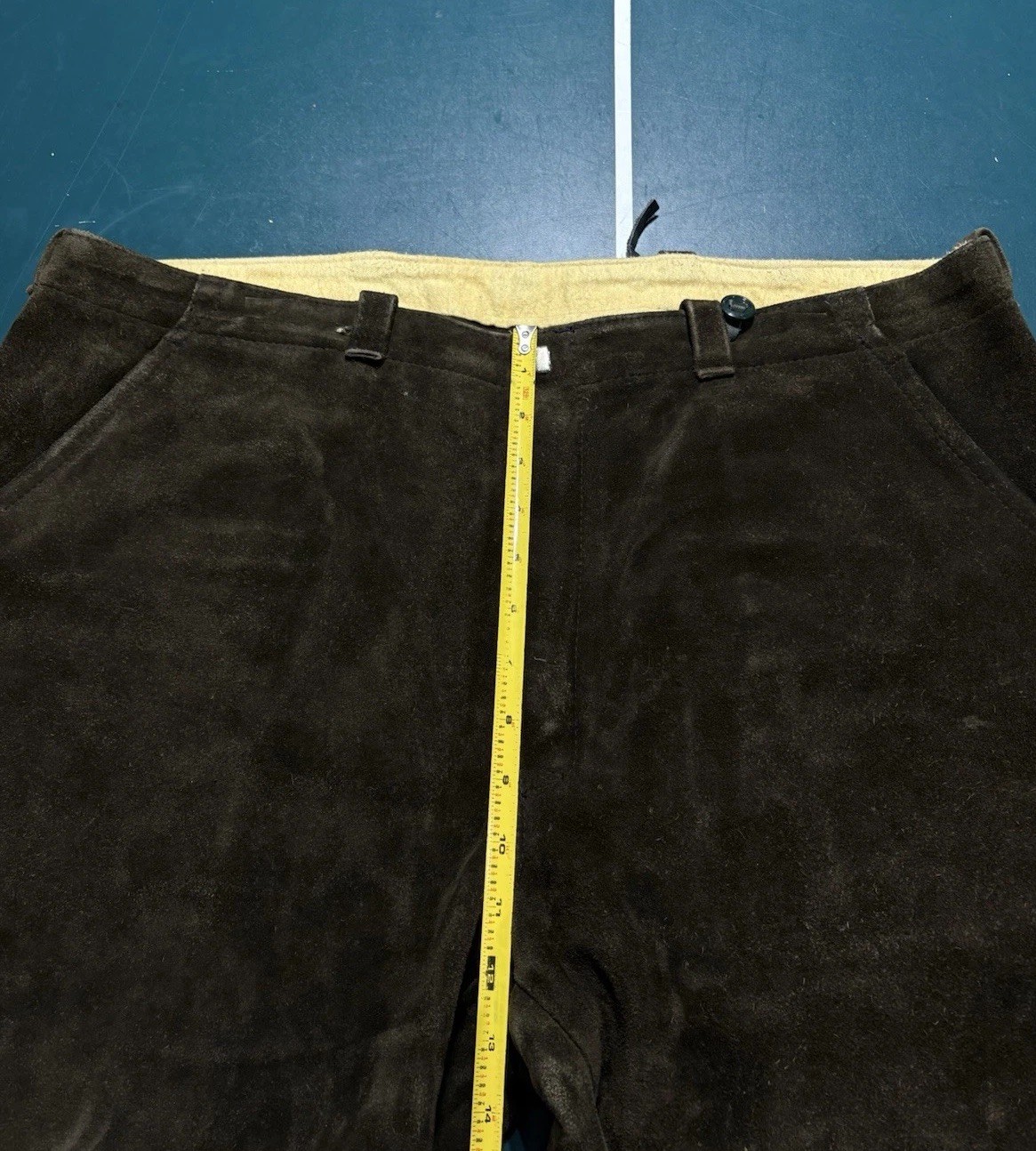 Vtg 40s German Lederhosen Knickerbockers Suede Leather Kniebund Shorts Size 38