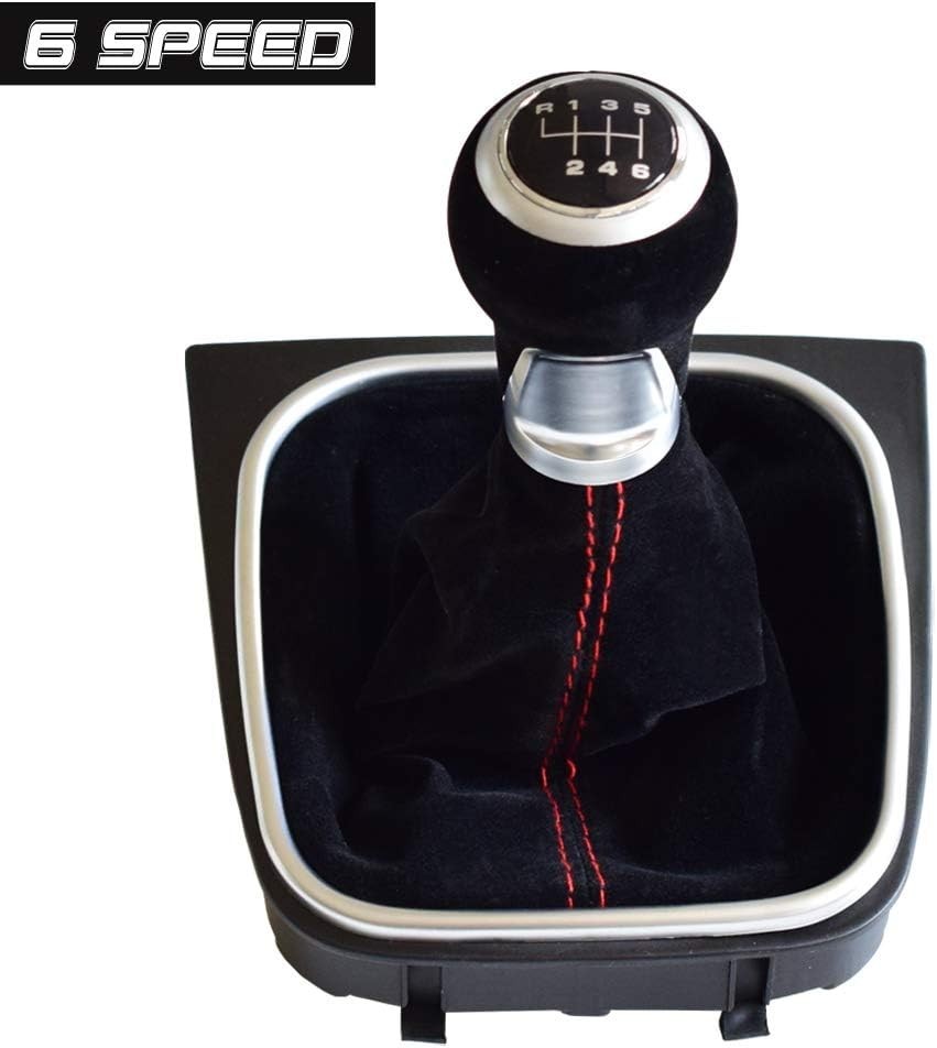 6 Speed Shift Knob Boot Cover Suede Leather for VW Golf 5 6 MK5 MK6 R32 GTI