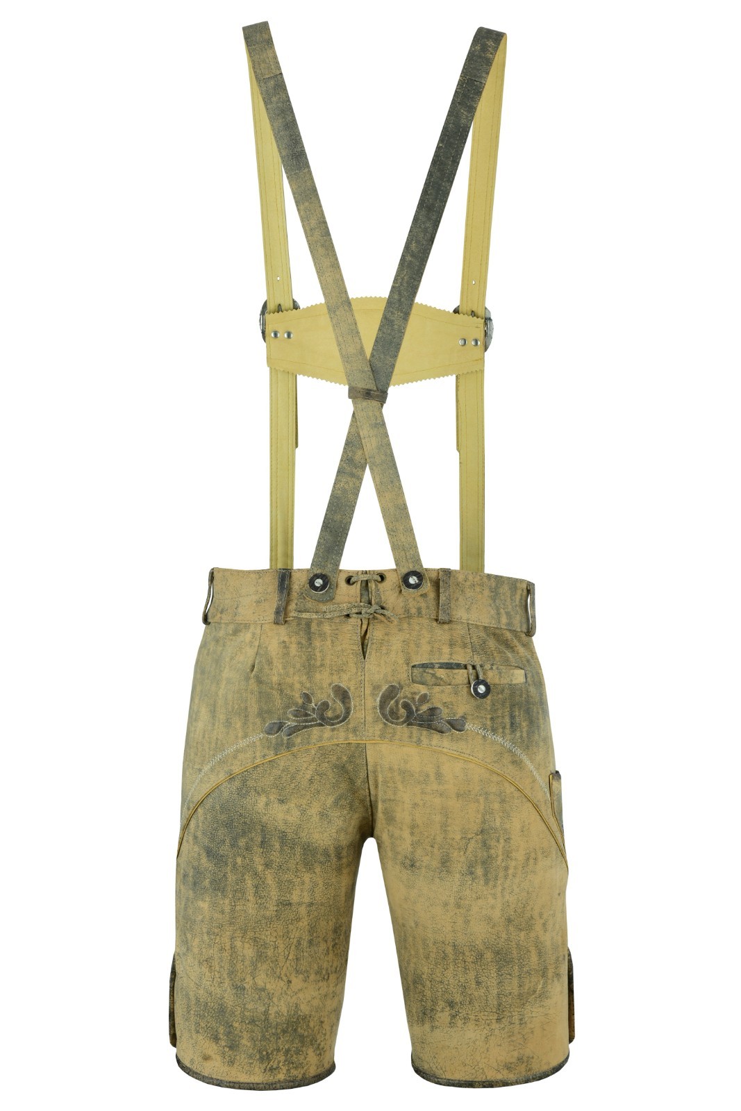 Men’s Vintage Brown Suede Leather Lederhosen Shorts for Oktoberfest