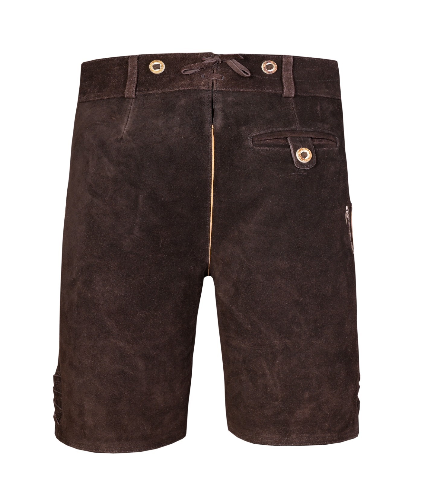 Men Traditional Leather Oktoberfest Lederhosen (Brown, Black, Gold, Med Brown)
