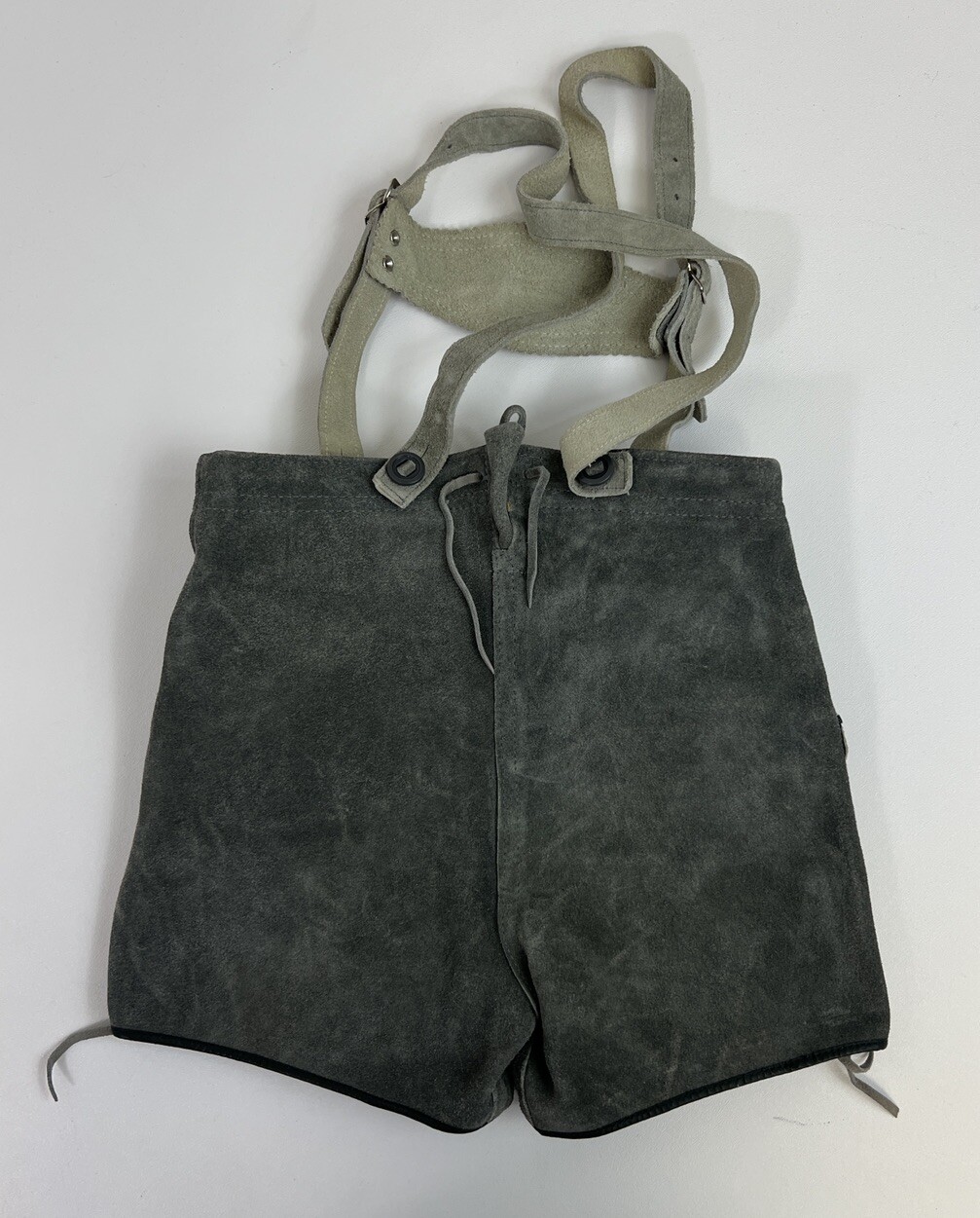 Vintage Authentic Suede Bavarian Child German Lederhosen Overalls