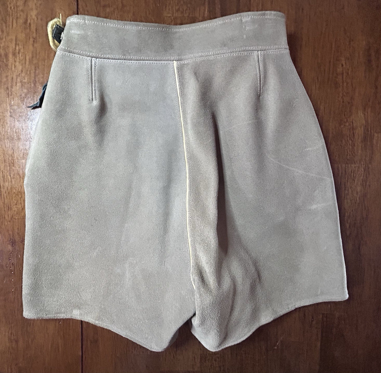 Vintage Size 12 Small Leather Suede Lederhosen Short