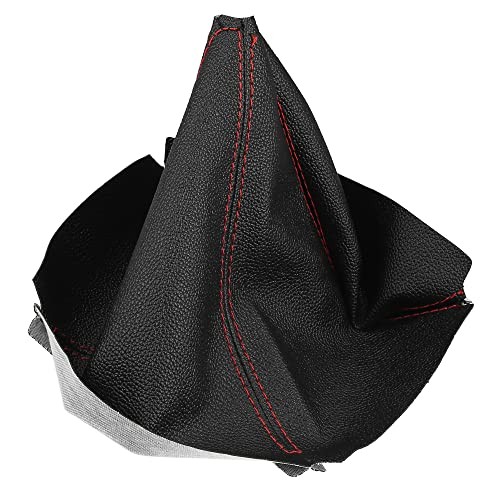 Universal Shift Boot Cover Car Shift Knob Boot Dust Cover Seams Faux Red