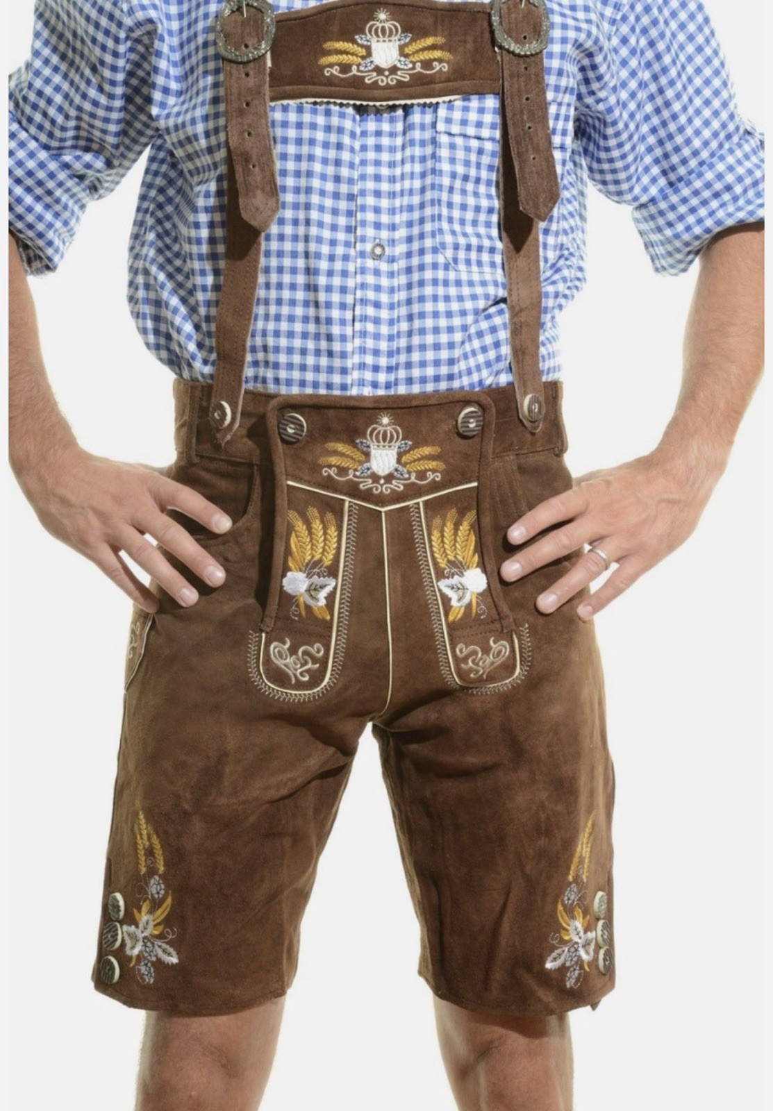 Oktoberfest Lederhosen – Authentic Bavarian Lederhosen-Suede Leather Size 52