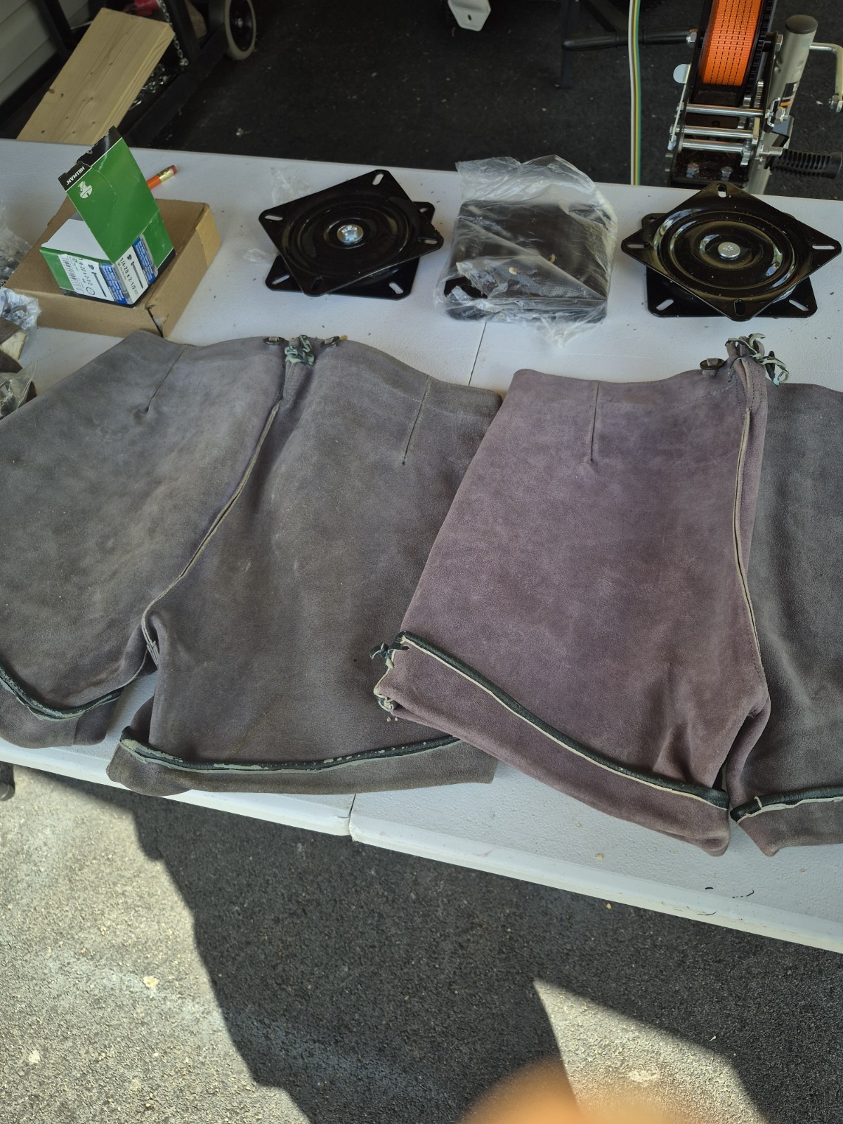 Vintage German Lederhosen Suede Leather Bavarian Shorts Bib 4 sets Oktoberfest .