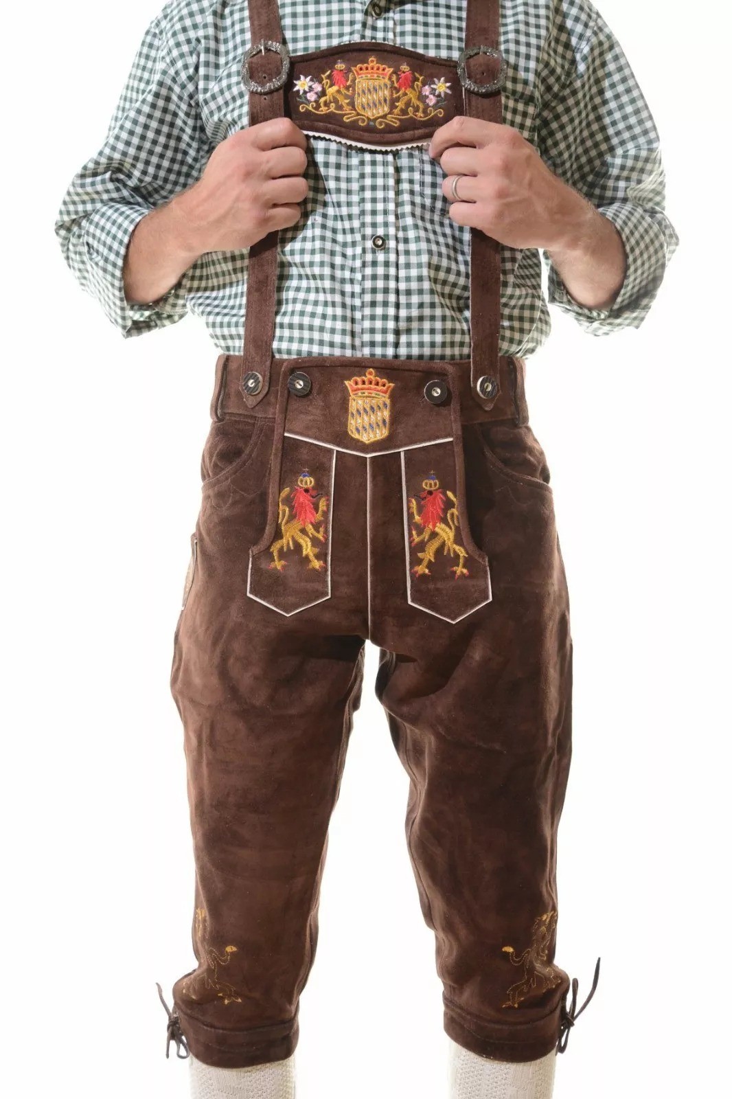 German Oktoberfest Lederhosen Costume German Outfit Tracht Bundhosen #BAYERN*