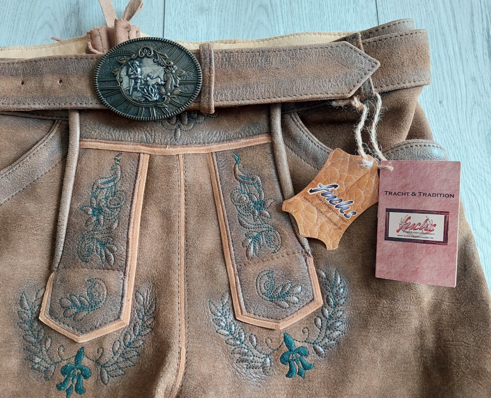 Bavarian Lederhosen Fuchs Trachtenmoden, Shorts Leather, size EU50 US – M, India
