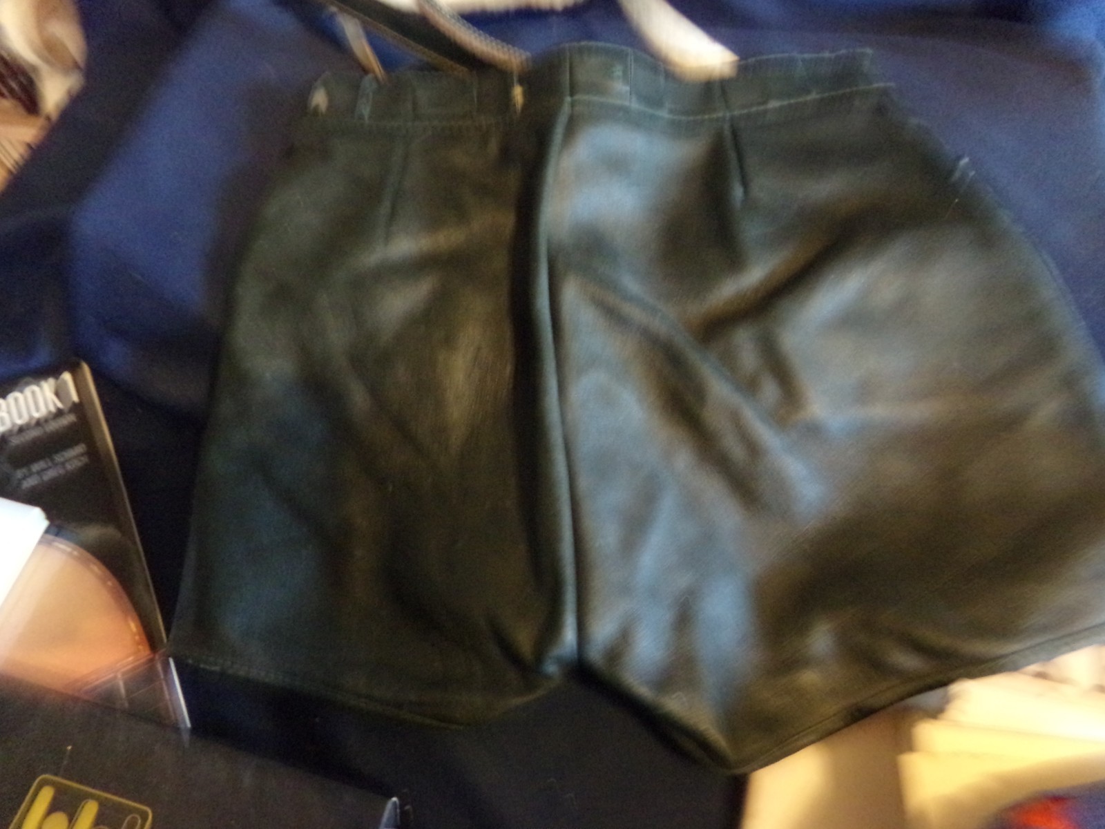 Kids Dark Green Leather Lederhosen Shorts with Suspenders Antler Emblem