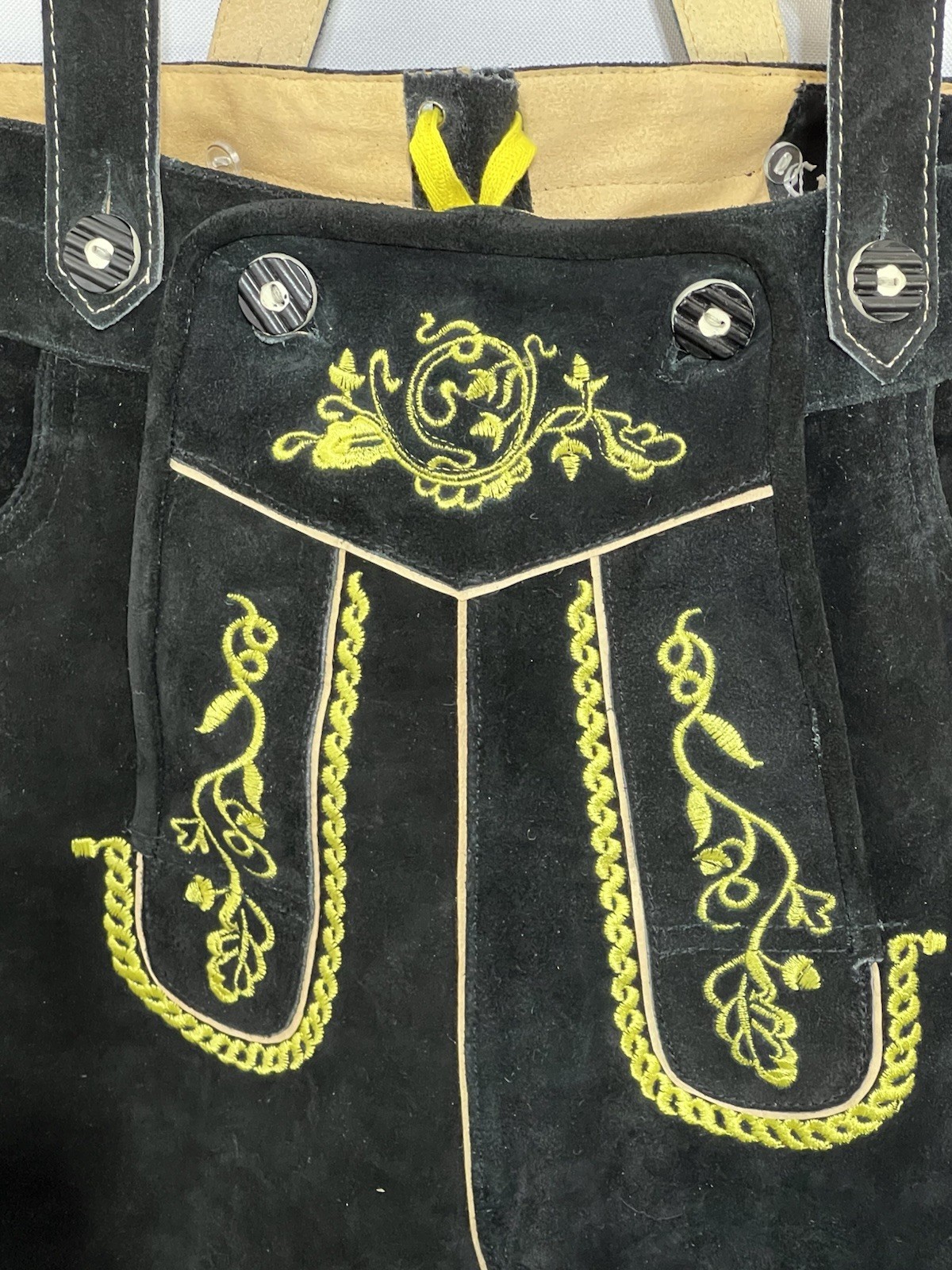 Bavarian Lederhosen Men 36 Suede Lederhosen Black Oktoberfest Costume German