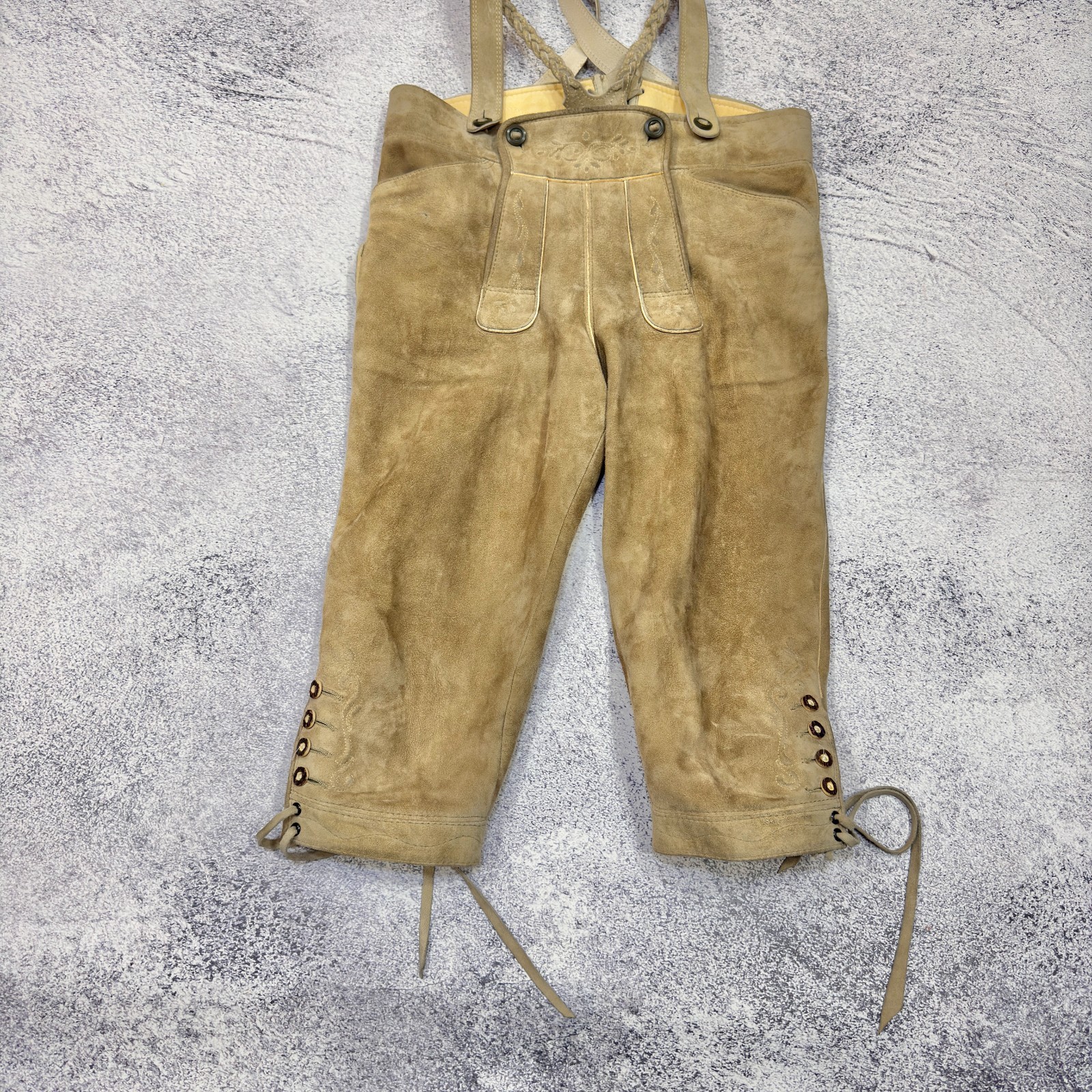 Authentic Vintage Lederhosen Traditional Bavarian Leather Pants 48 (32)