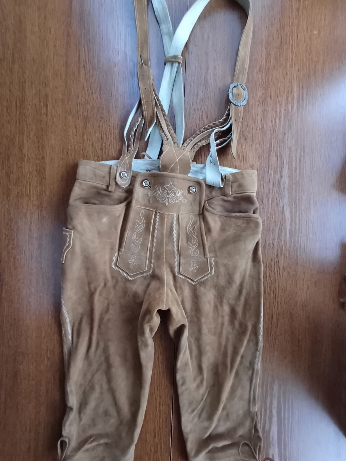 Stunning Oktoberfest Suede Wildbock Deer Leather Trachten Lederhosen Shorts W 34