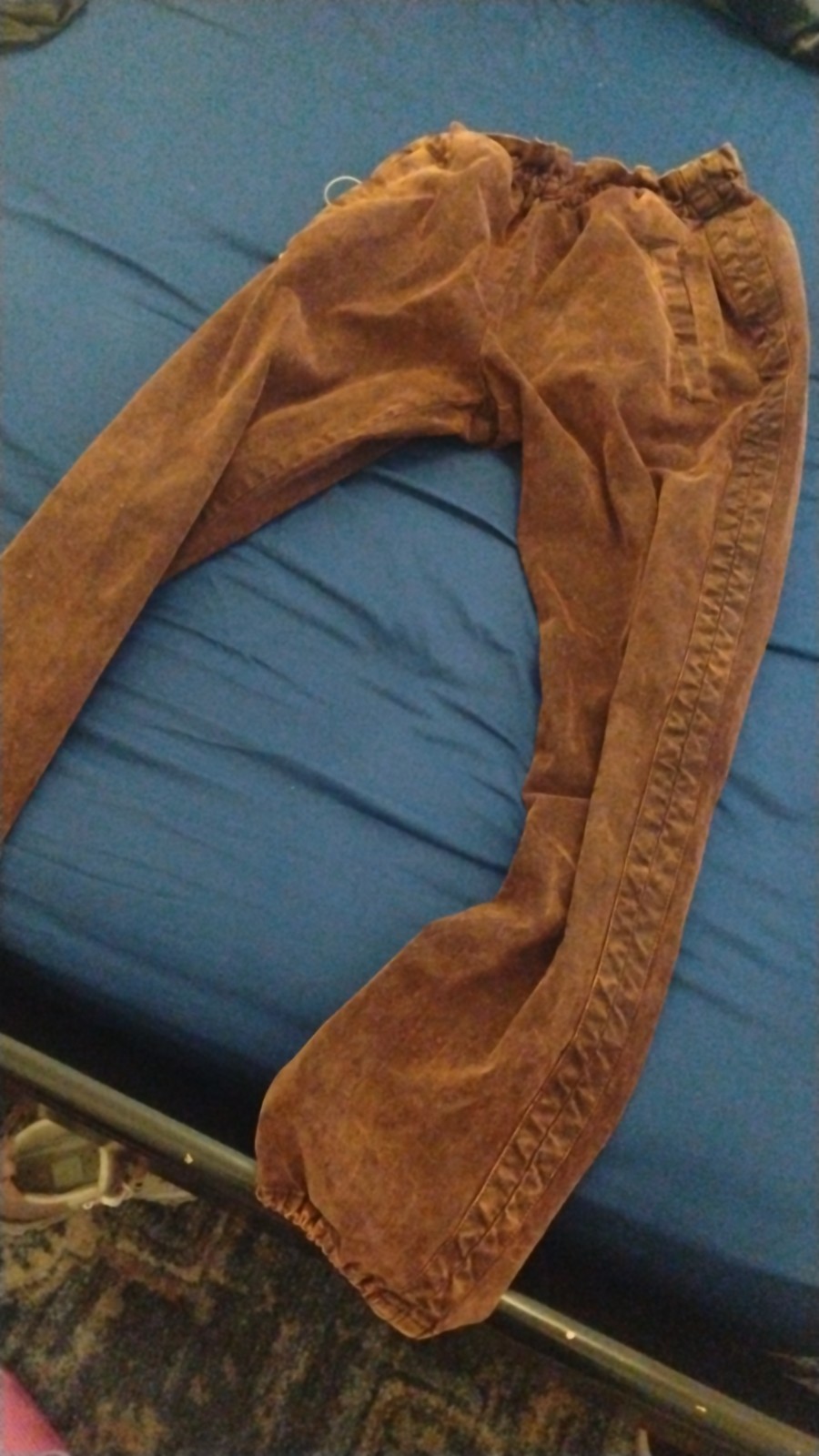 White Sand Brown Velvet Lederhosen Pants Men’s Size 42 Cotton Elastane
