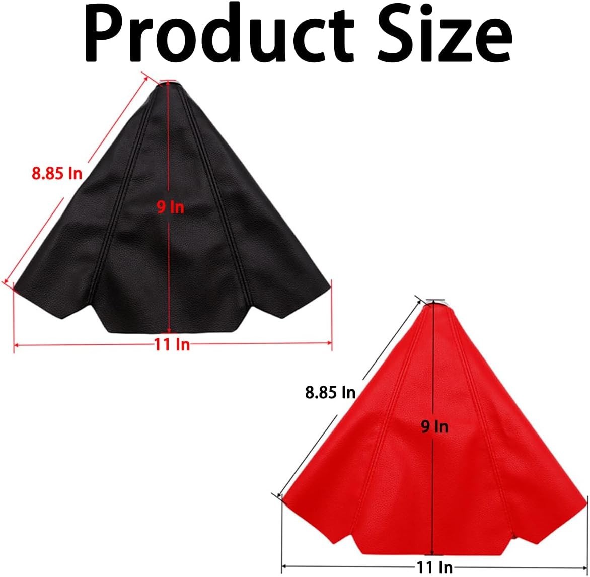 Car Shift Boot Cover, Suede Leather Shift Knob Boot Dust Cover, Red/Red