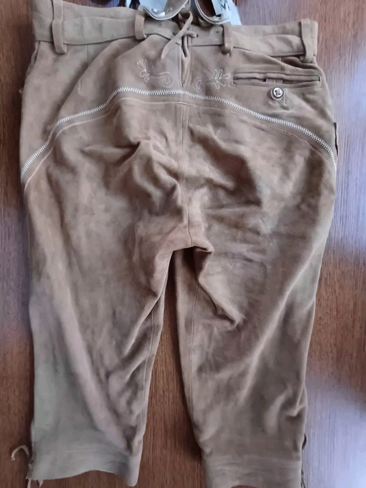 Stunning Oktoberfest Suede Wildbock Deer Leather Trachten Lederhosen Shorts W 34