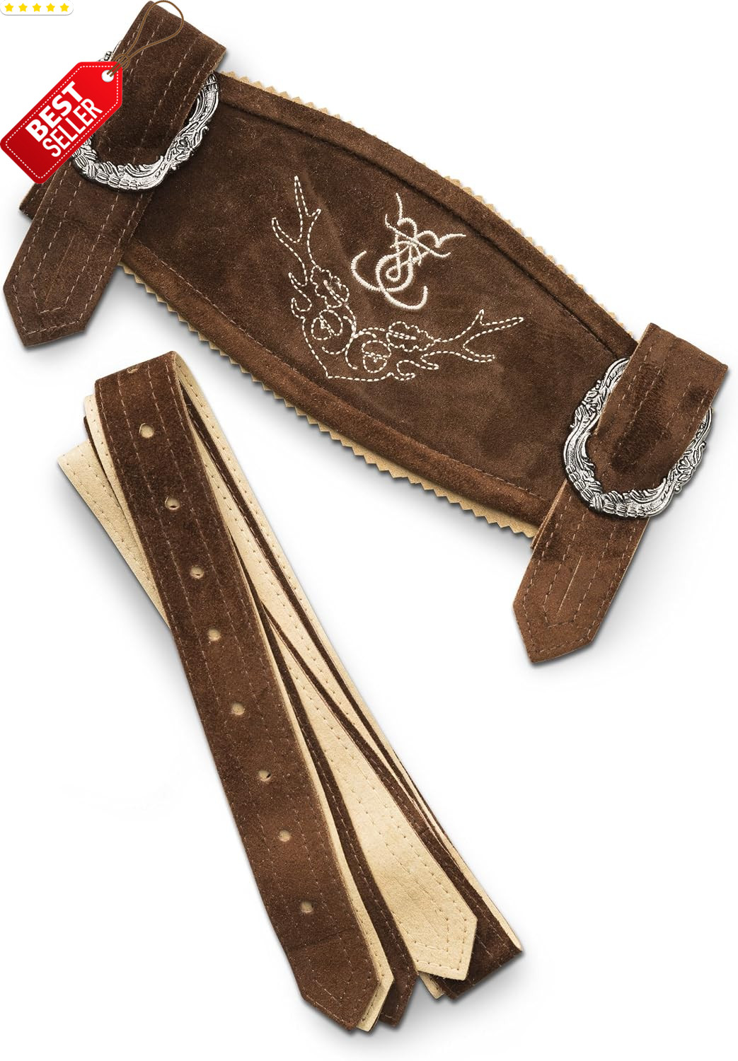 Schöneberger Men’S Bavarian Suspenders for Lederhosen – Oktoberfest Leather Trou
