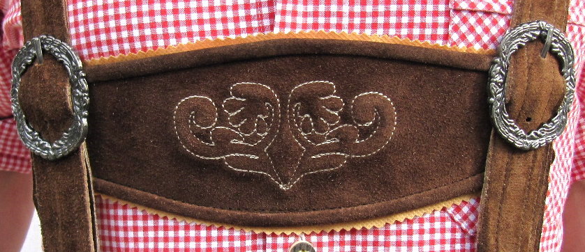 HIRSCHBERGER Trachten Lederhose Kniebund braun Gr. 46 – 72 Wildleder mit Träger