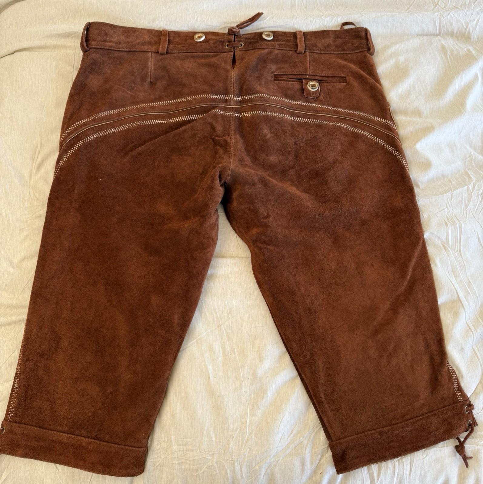 Lederhosen men leather Authentic German Octoberfest Outfit Short Kneebound Brown