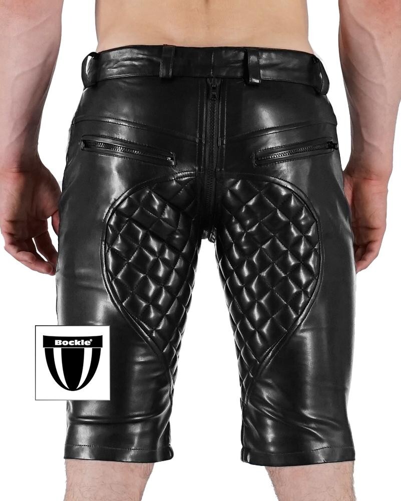 Bockle® GAY-ZIP FAUX Shorts Faux Leather Pants Leather Shorts Full Zip