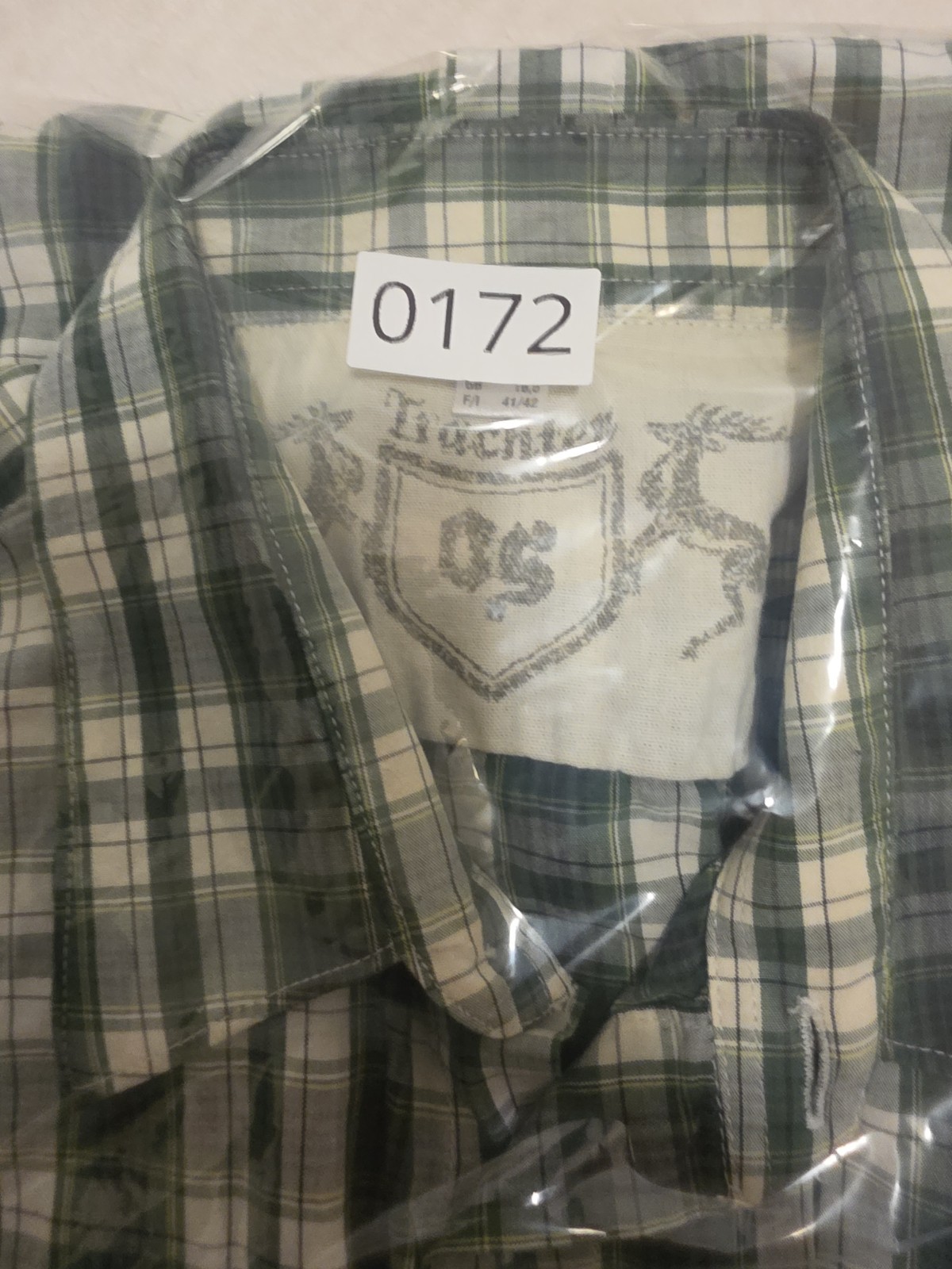 OS Trachten Alpenjäger Bavarian Shirt Green Plaid Mountain Patches Oktoberfest M