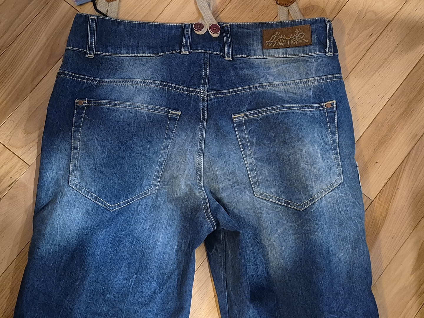 Nwt German Trachten Modern Denim Lederhosen 34″ Waist w/Suspenders Oktoberfest