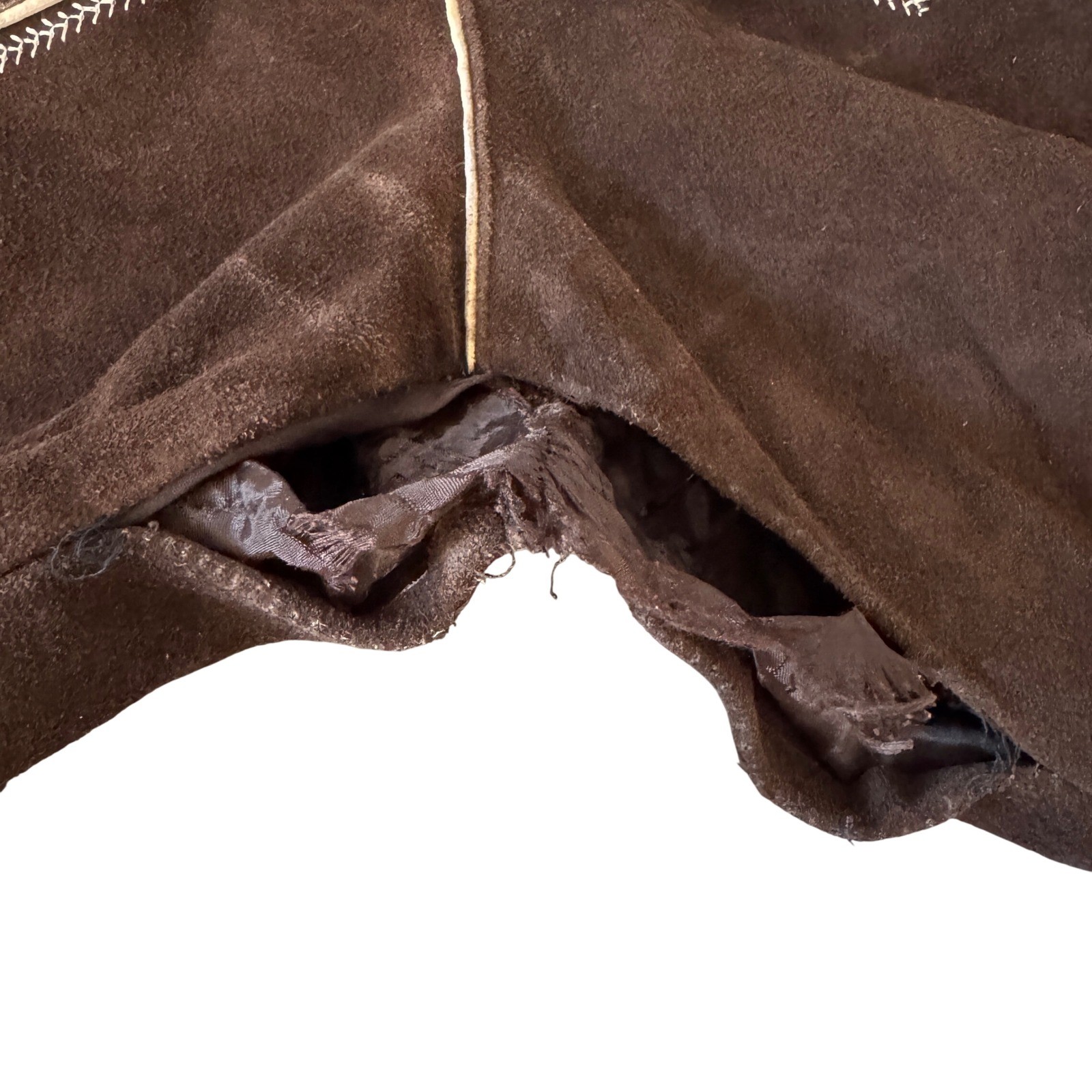 Brown Suede Lederhosen Bavarian German Oktoberfest Suspenders Embroidery 42″