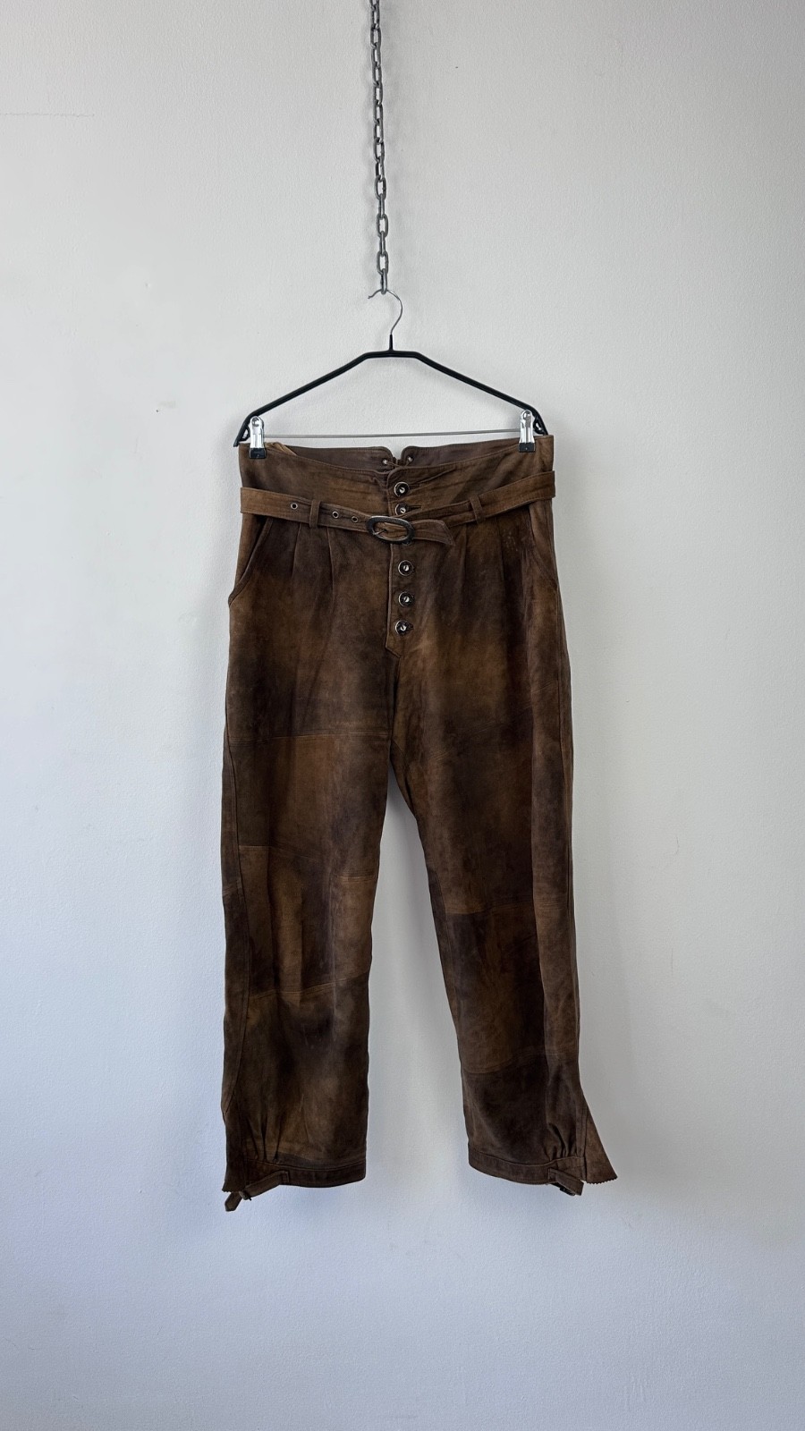 Amtmann Austria Vintage Suede Leather Trachten Pants Lederhosen Breeches Size 50