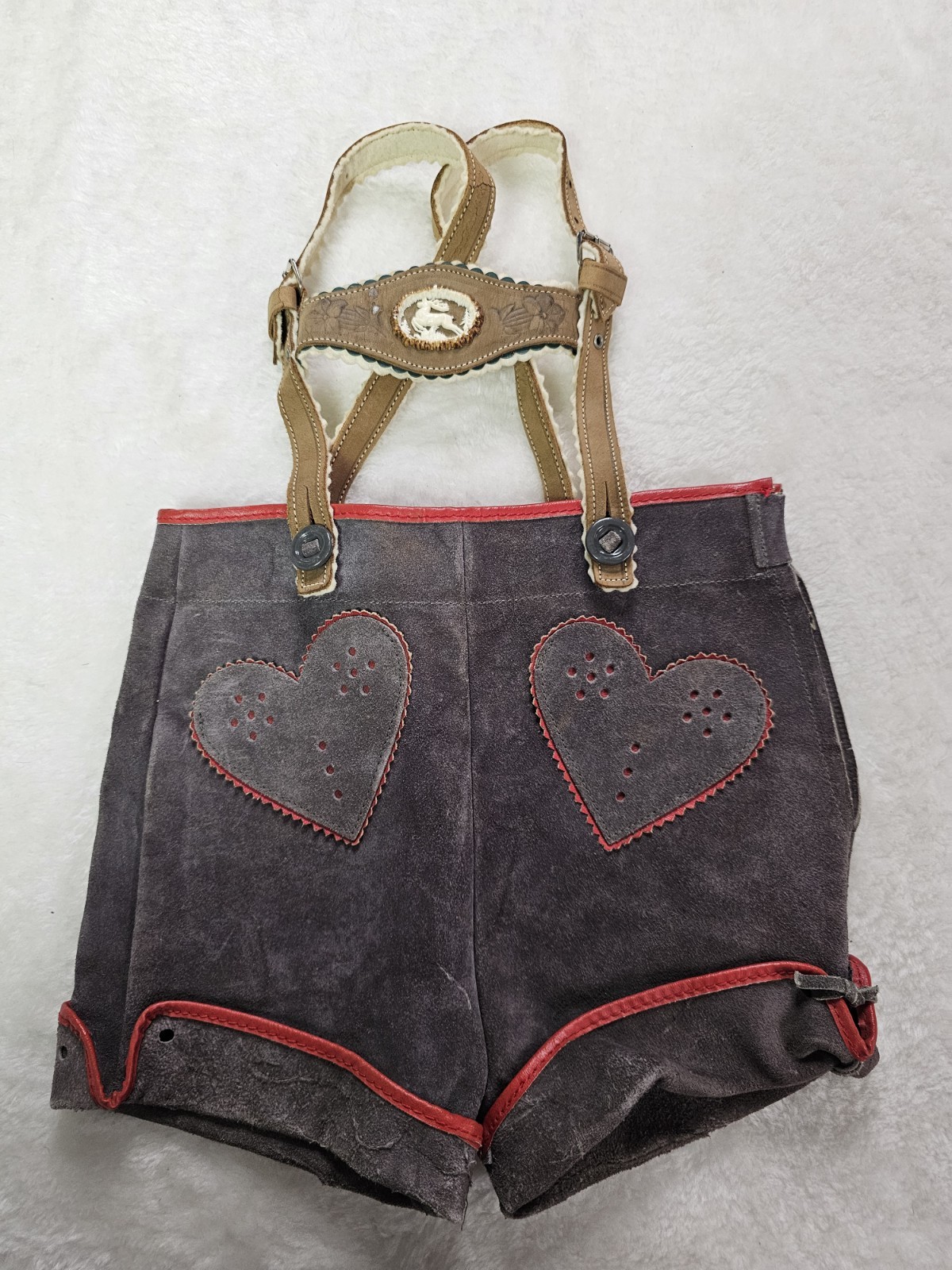 Vintage 1950s Lederhosen Child Size German Leather Shorts