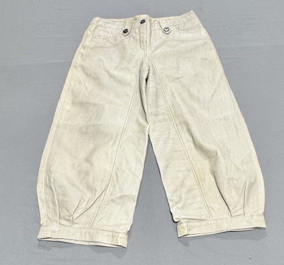 On Stage Denmark Leather Lederhosen Cream Size 38 Soft Authentic Bavarian