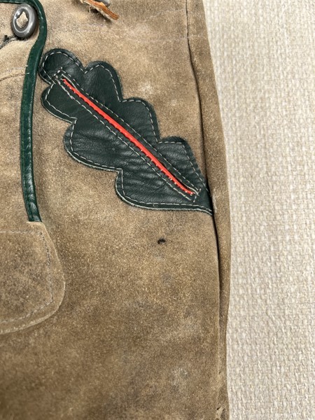VTG Kids Lederhosen Shorts Suede Leather Shorts Suspenders Oktoberfest Bavarian