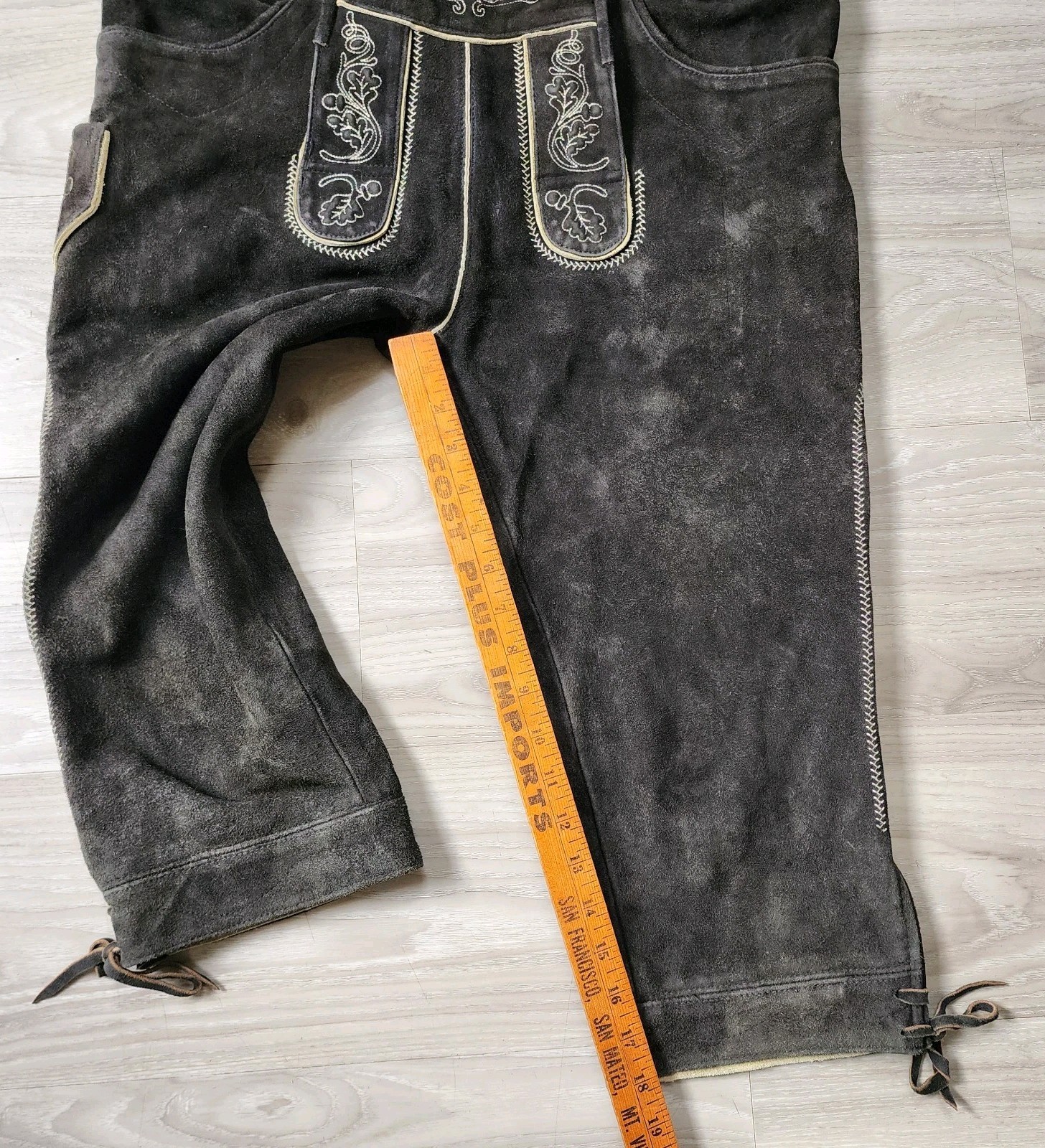 Gweih & Silk Lederhosen EU 50 (Medium) Suede Knee Length Suspenders Oktoberfest