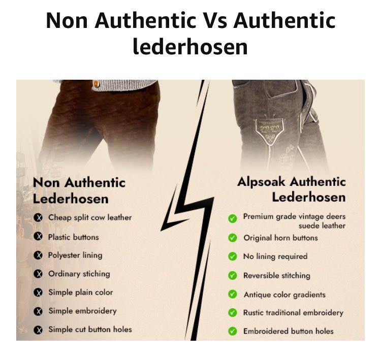 AlpsOak Mens Lederhosen
