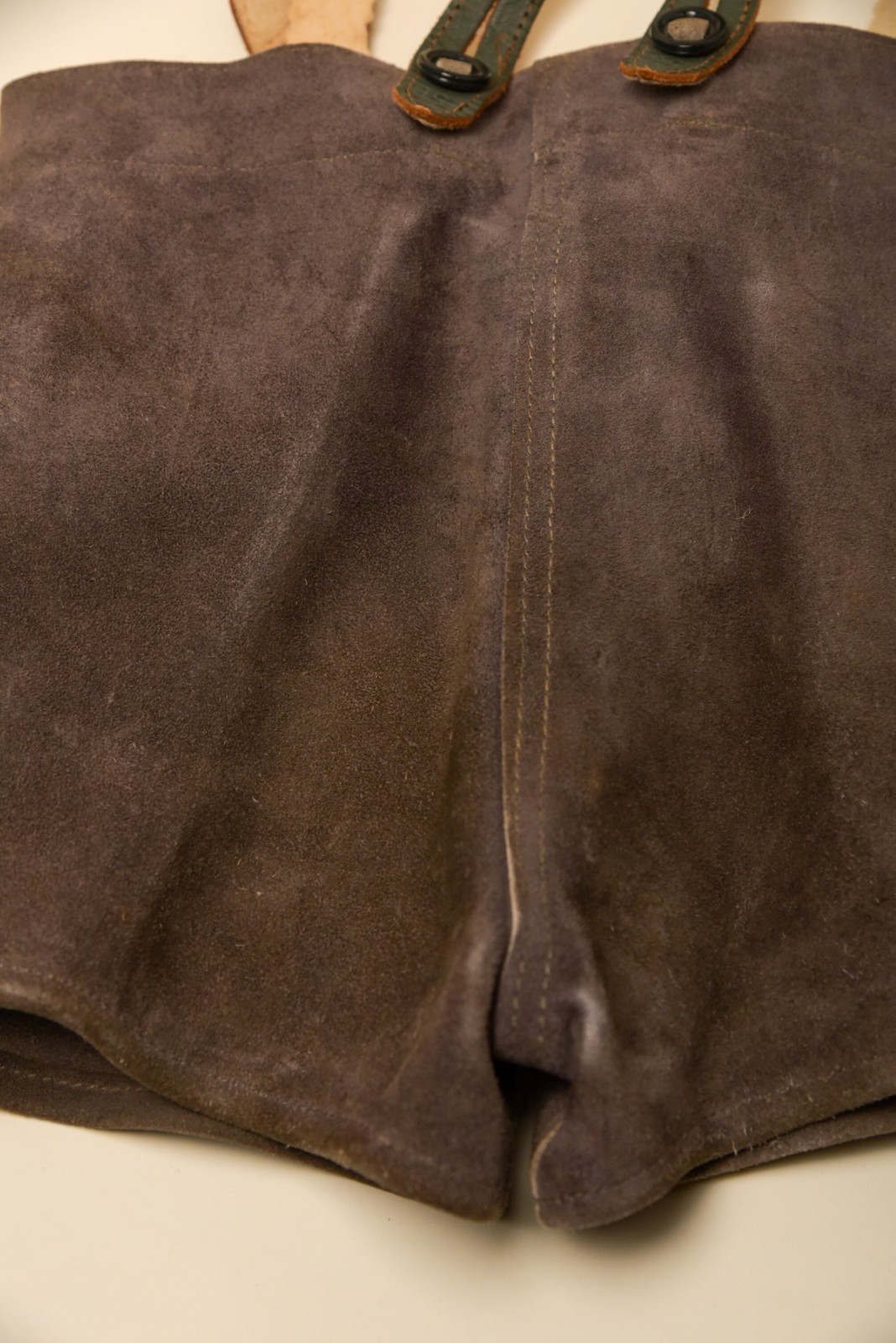 Vintage German Boys Lederhosen Suede Leather Shorts Suspenders Bavarian 1960s
