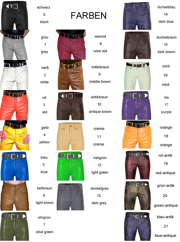 Lederhosen short leather shorts shorts leather black red white blue leather short