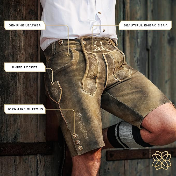 BAVARIA TRACHTEN Lederhosen Men – Genuine Leather Auth German Lederhosen US 30