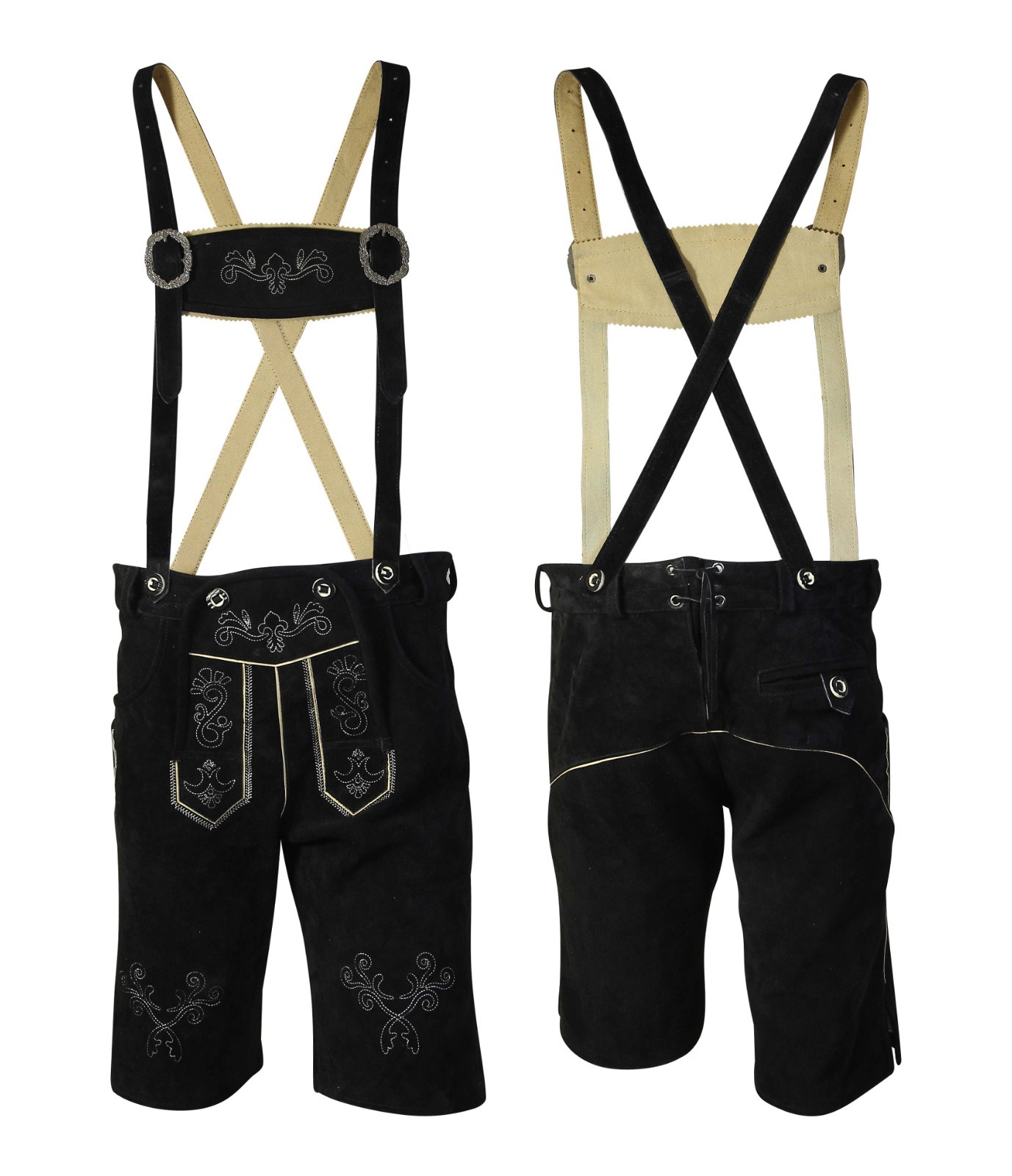 B goods costume set men’s short costume leather pants black with blue shirt socks