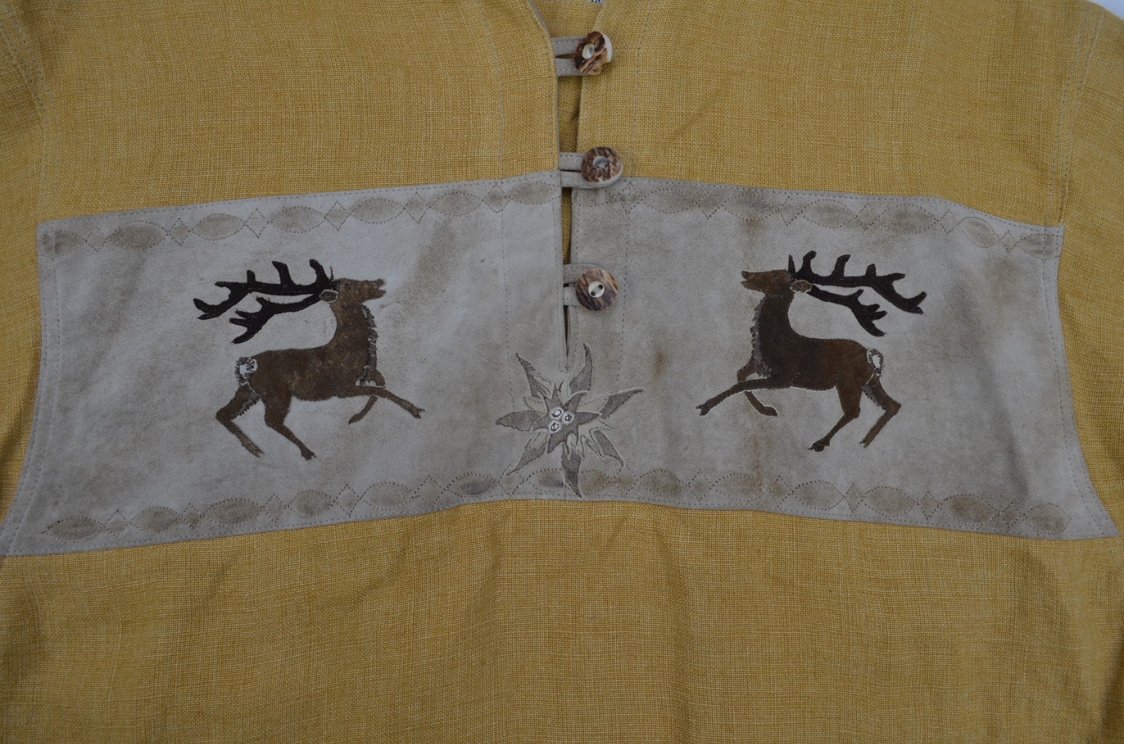 Vintage Meindl Traditional Bavarian Austrian Trachten Linen Shirt Size?