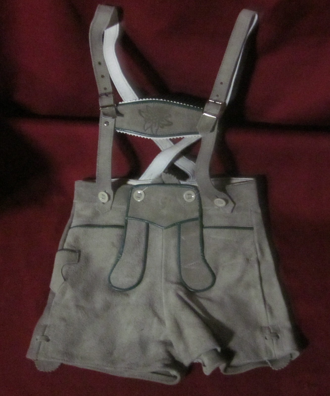 Genuine Leather German Lederhosen Breeches/Shorts w Suspenders NEW Boy’s Sz 4