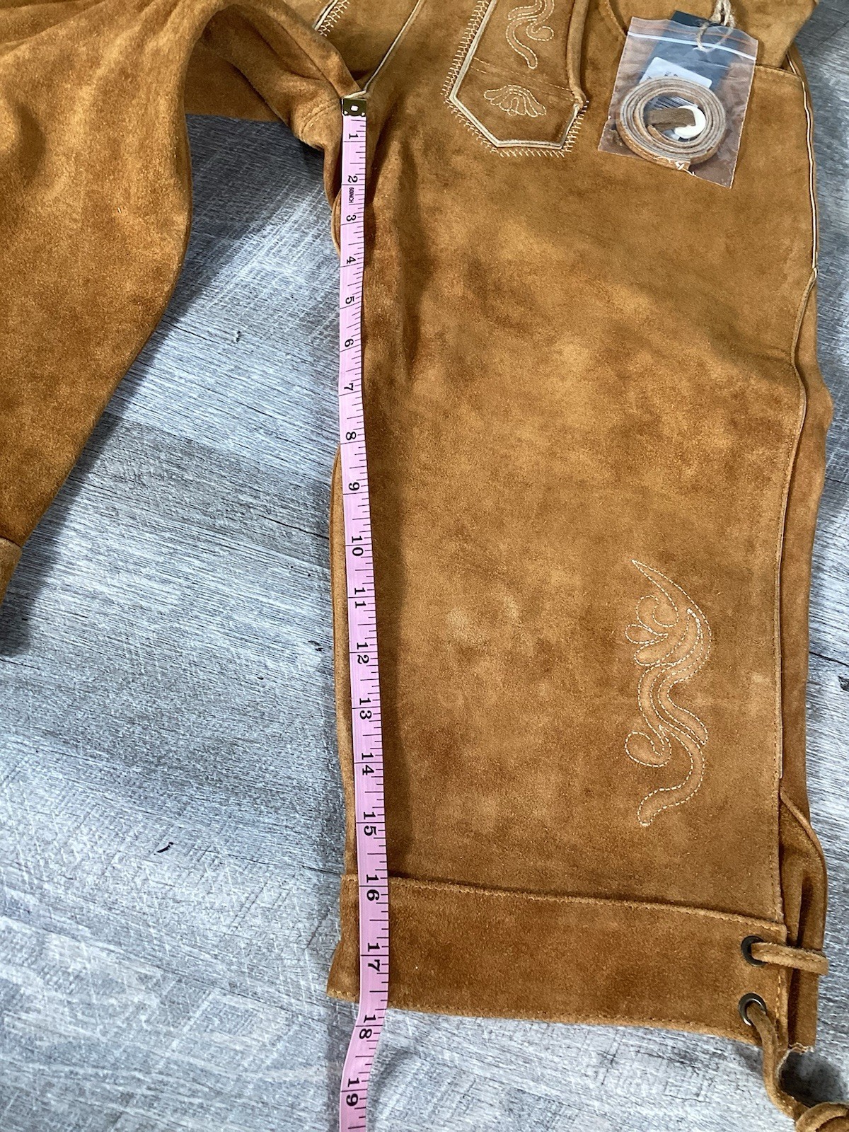 ALMBOCK Lederhosen Real Leather Bavarian Oktoberfest Shorts Size 50 /M NWT