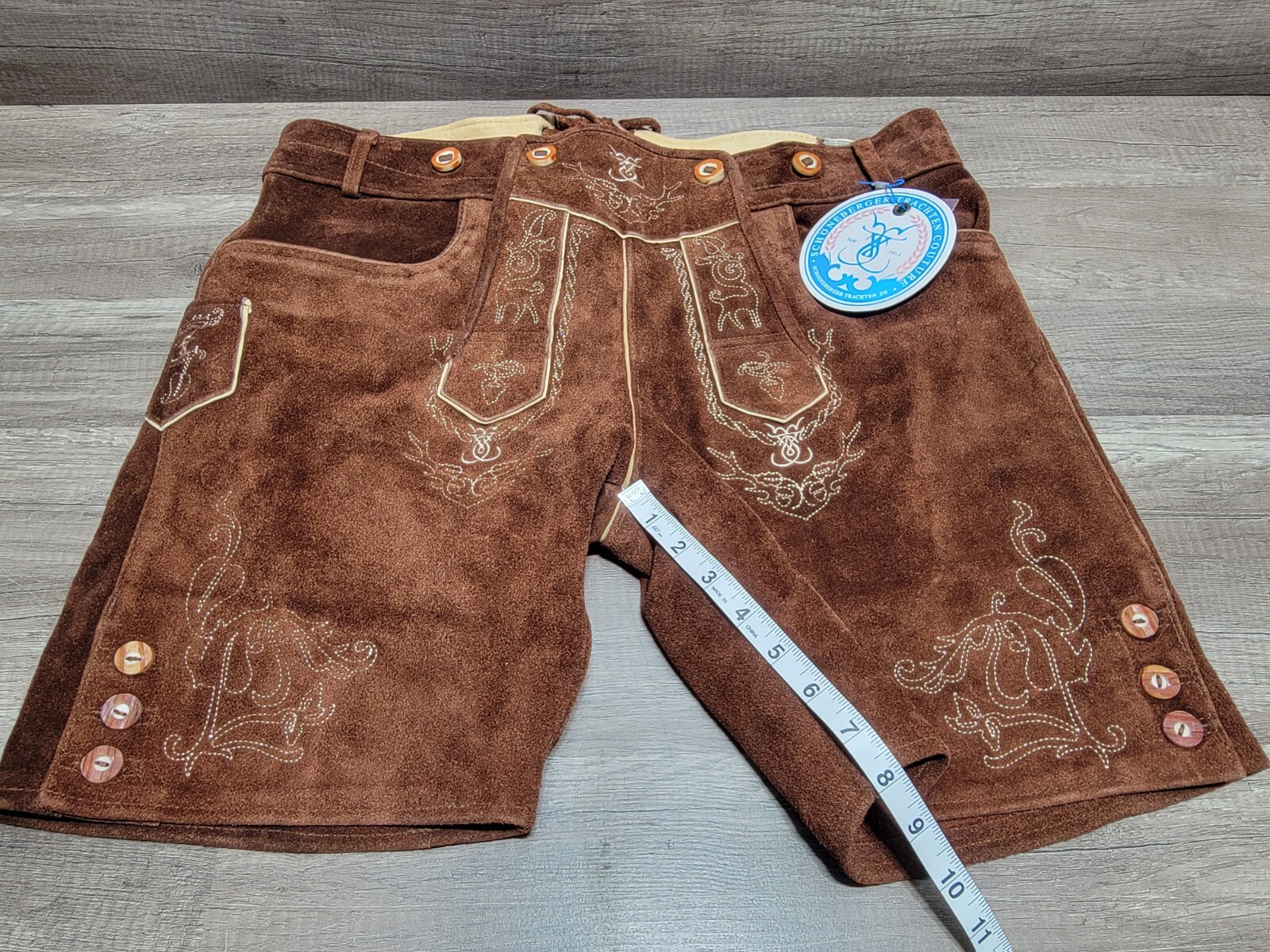 NWT Genuine Schoneberger Bavarian Lederhosen Trachten Couture Size 40