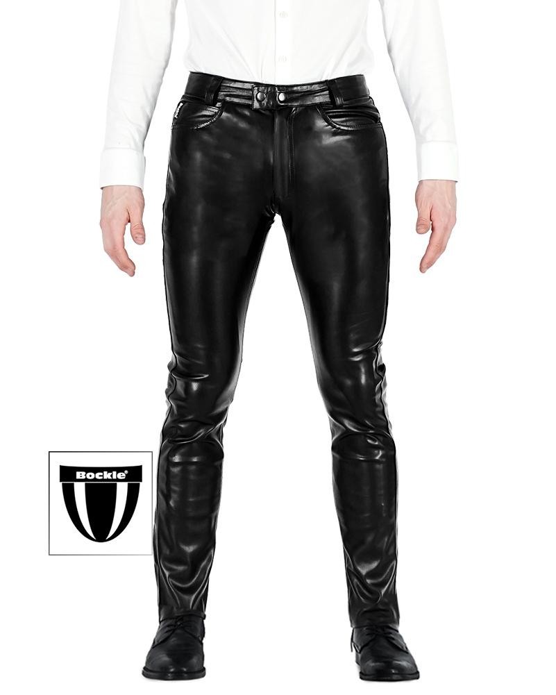 Bockle® NEW FAUX STRETCH NO ASS POCKET LEATHER Lederhose Kunstlederhose Herren