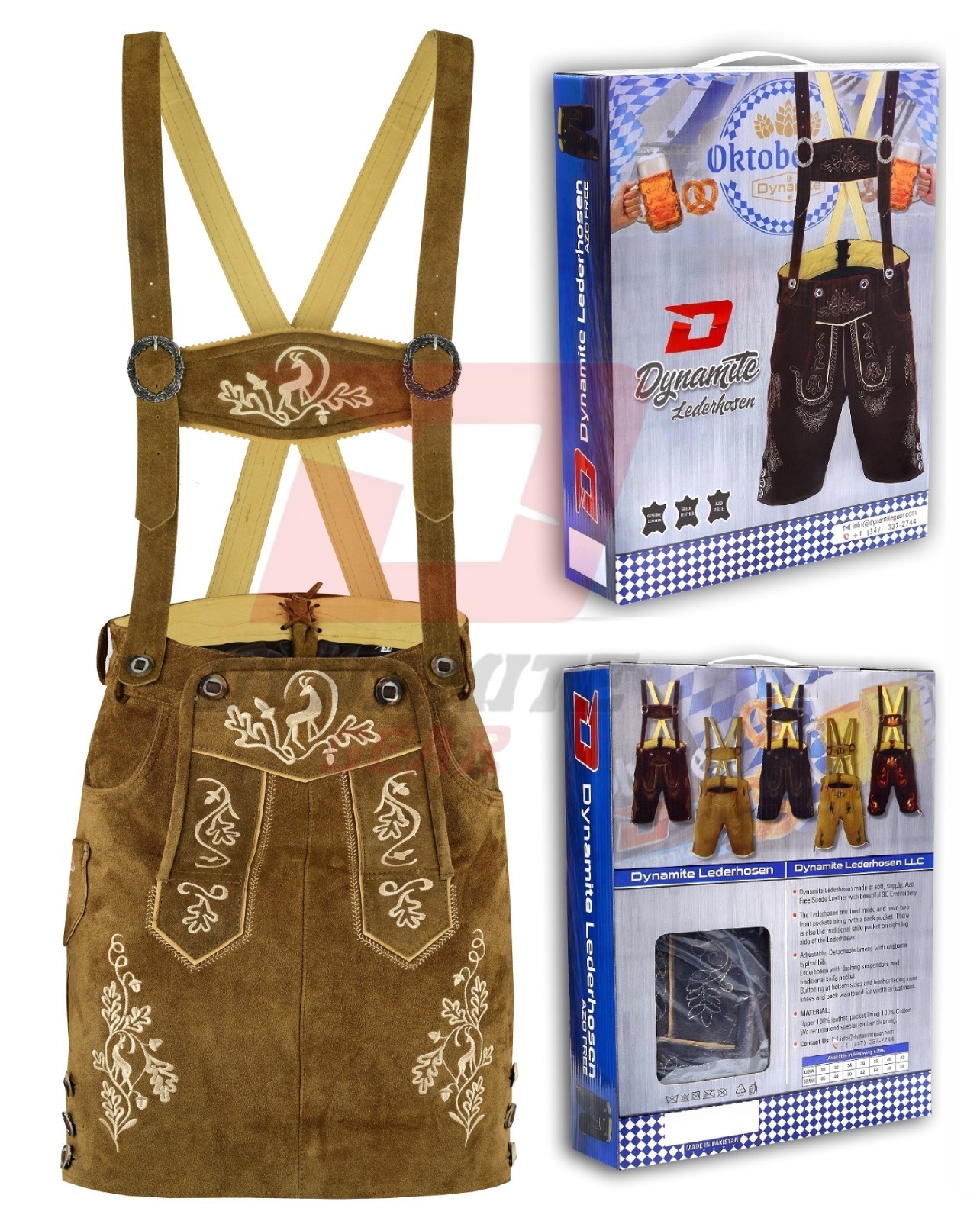 New German Bavarian Trachten Leather Women Oktoberfest Hand Crafted Skirt
