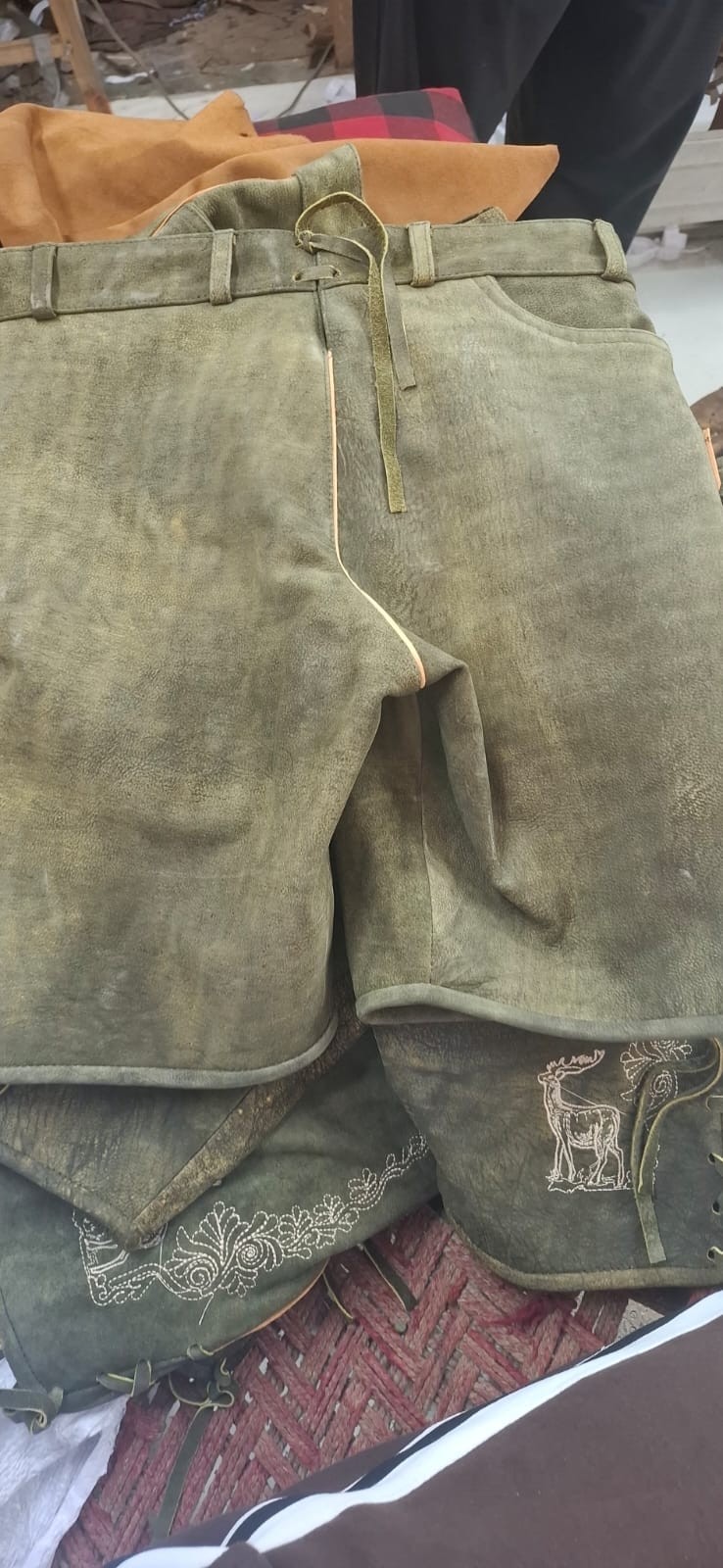 Authentic Bavarian Lederhosen – Genuine Suede Leather Shorts Custom Colors & Siz